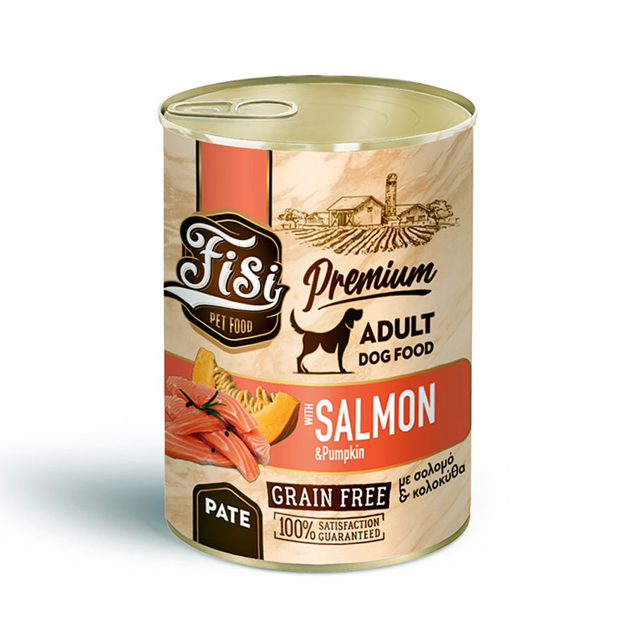 FISI DOG ADULT ΣΟΛΟΜΟΣ ΜΕ ΚΟΛΟΚΥΘΑ PATE 400gr FISI DOG ADULT ΣΟΛΟΜΟΣ ΜΕ ΚΟΛΟΚΥΘΑ PATE 400gr