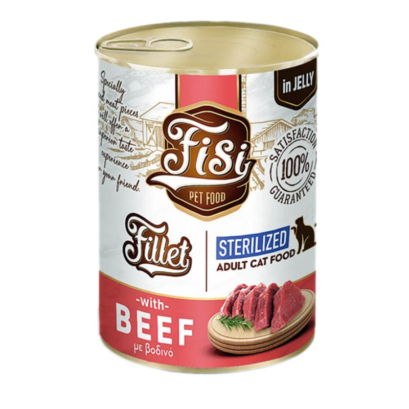 FISI FILLET CAT ADULT STERILISED ΜΟΣΧΑΡΙ IN JELLY 400gr FISI FILLET CAT ADULT STERILISED ΜΟΣΧΑΡΙ IN JELLY 400gr