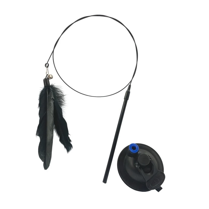 MADPET ΠΑΙΧΝΙΔΙ ΓΑΤΑΣ ΡΑΒΔΙ ΜΕ ΕΥΚΑΠΤΟ ΣΥΡΜΑ ΦΤΕΡΑ ΚΑΙ ΒΑΣΗ ΜΕ ΒΕΝΤΟΥΖΑ ΜΑΥΡΟ 85cm