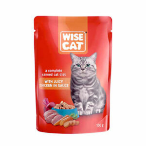 WISE CAT WITH JUICY CHICKEN IN SAUCE 100gr