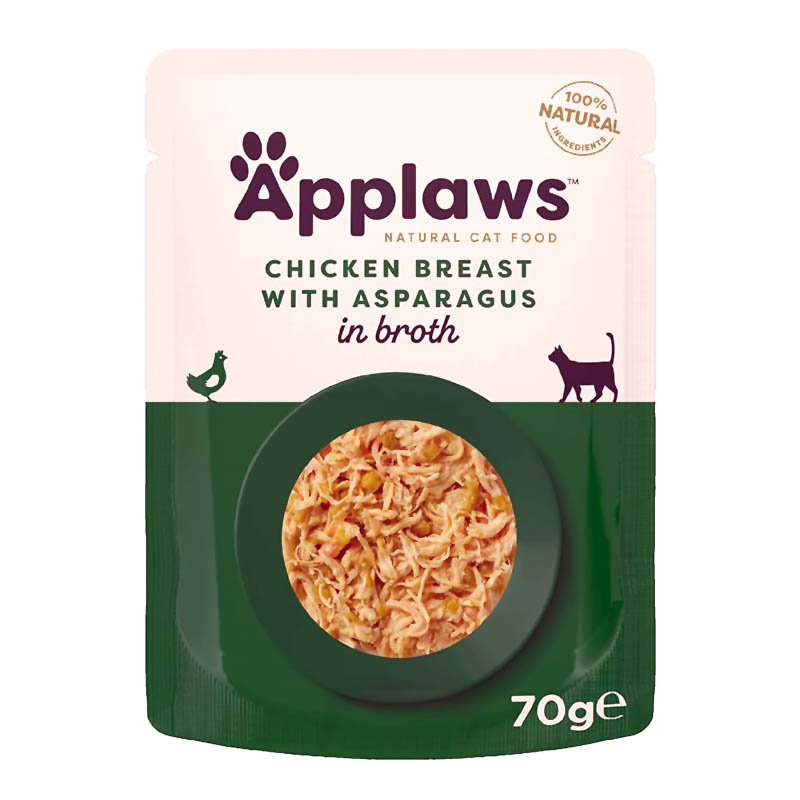 APPLAWS CAT CHICKEN BREAST WITH ASPARAGUS IN BROTH 70gr