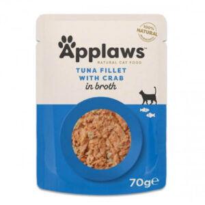 APPLAWS CAT TUNA FILLET WITH CRAB IN BROTH 70gr