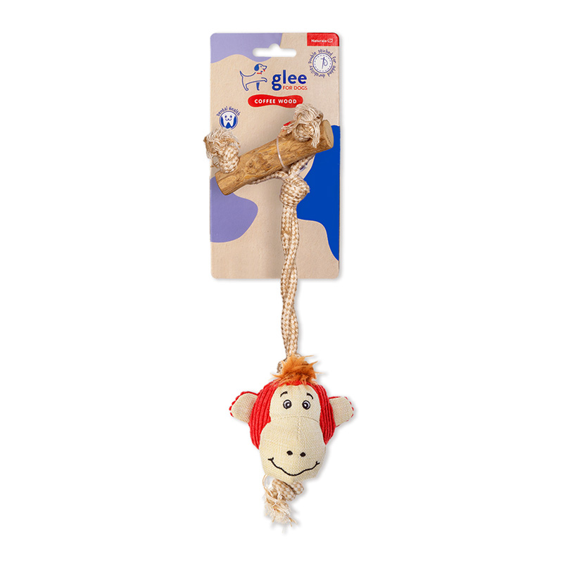 GLEE ΠΑΙΧΝΙΔΙ ΣΚΥΛΟΥ MONKEY SWING WITH COFFEE WOOD HANDLE 30cm