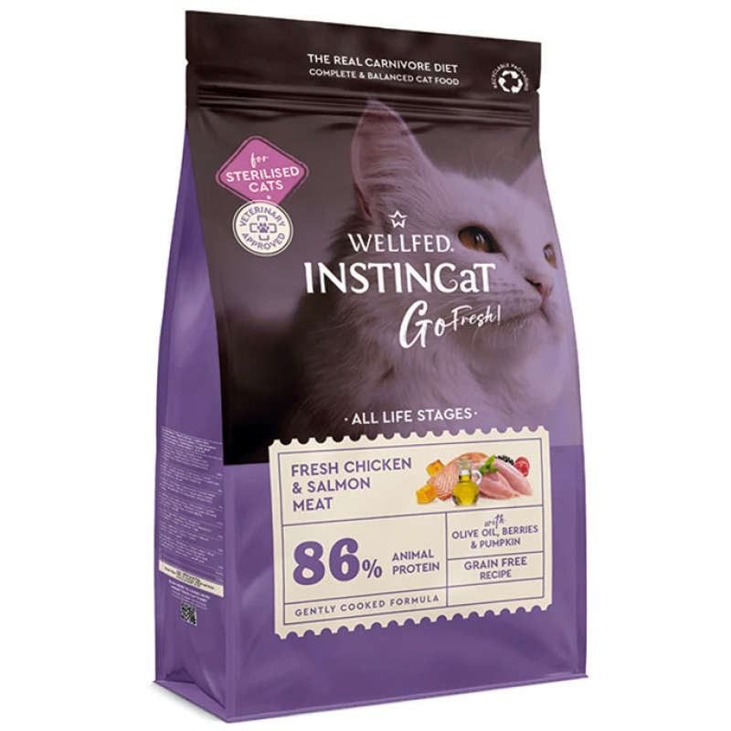 PET INTEREST WELLFED INSTINCAT GO FRESH STERILISED CHICKEN SALMON