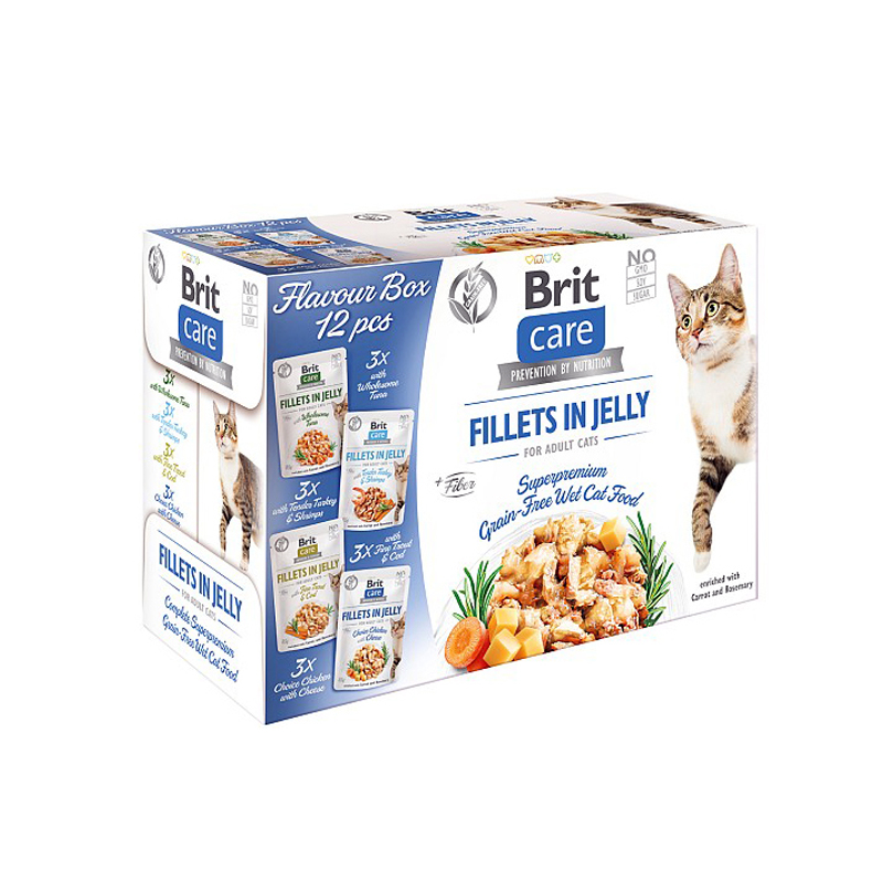 BRIT CARE CAT FILLETS IN JELLY FLAVOUR BOX 1020gr BRIT CARE CAT FILLETS IN JELLY FLAVOUR BOX 1020gr