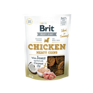 BRIT DOG JERKY CHICKEN AND INSECT COINS 80gr