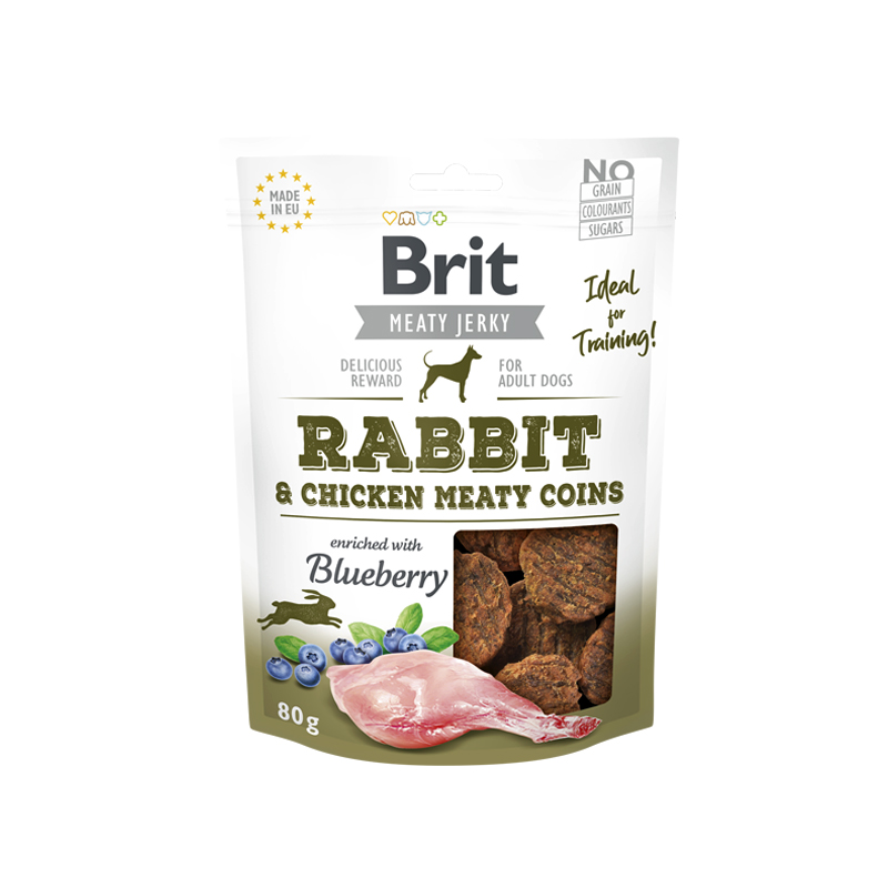 BRIT DOG JERKY RABBIT AND CHICKEN FILLETS 80gr