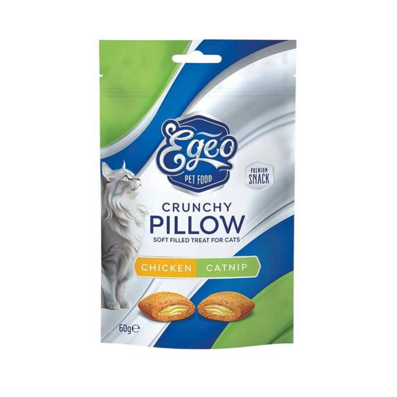 EGEO CAT CRUNCHY PILLOWS BAKED CHICKEN AND CATNIP 60gr