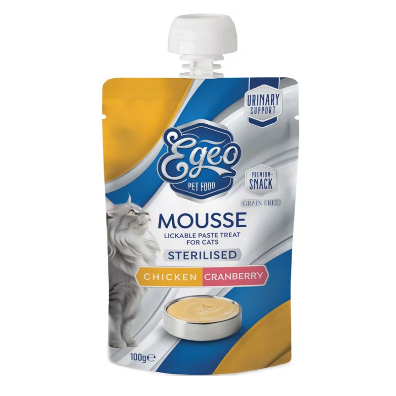 EGEO CAT STERILISED CHICKEN AND CRANBERRY MOUSSE 100gr
