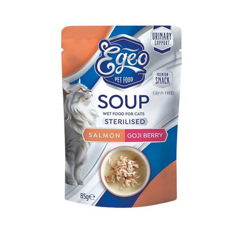 EGEO CAT STERILISED SALMON AND GOJI BERRY SOUP 85gr