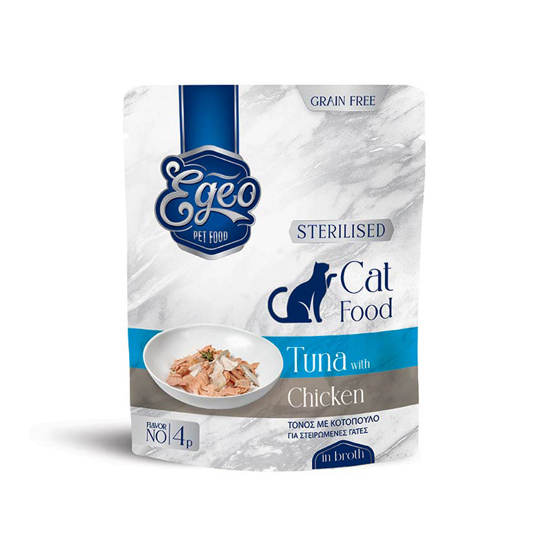 EGEO CAT STERILIZED ΤΟΝΟΣ ΜΕ ΚΟΤΟΠΟΥΛΟ ΣΕ ΖΩΜΟ 85gr