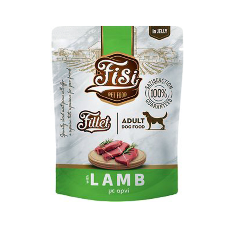 FISI FILLET ADULT DOG ΑΡΝΙ ΣΕ ΖΕΛΕ POUCH 500gr