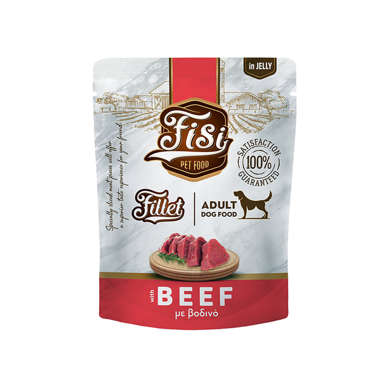 FISI FILLET ADULT DOG ΒΟΔΙΝΟ ΣΕ ΖΕΛΕ POUCH 500gr