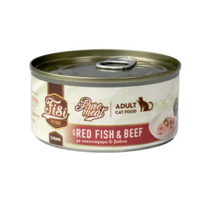 FISI PURE MEAT CAT ADULT ΚΟΚΚΙΝΟΨΑΡΟ ΚΑΙ ΜΟΣΧΑΡΙ 170gr