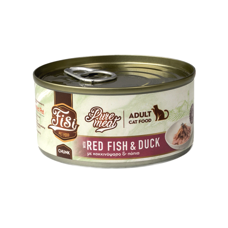 FISI PURE MEAT CAT ADULT ΚΟΚΚΙΝΟΨΑΡΟ ΚΑΙ ΠΑΠΙΑ 170gr