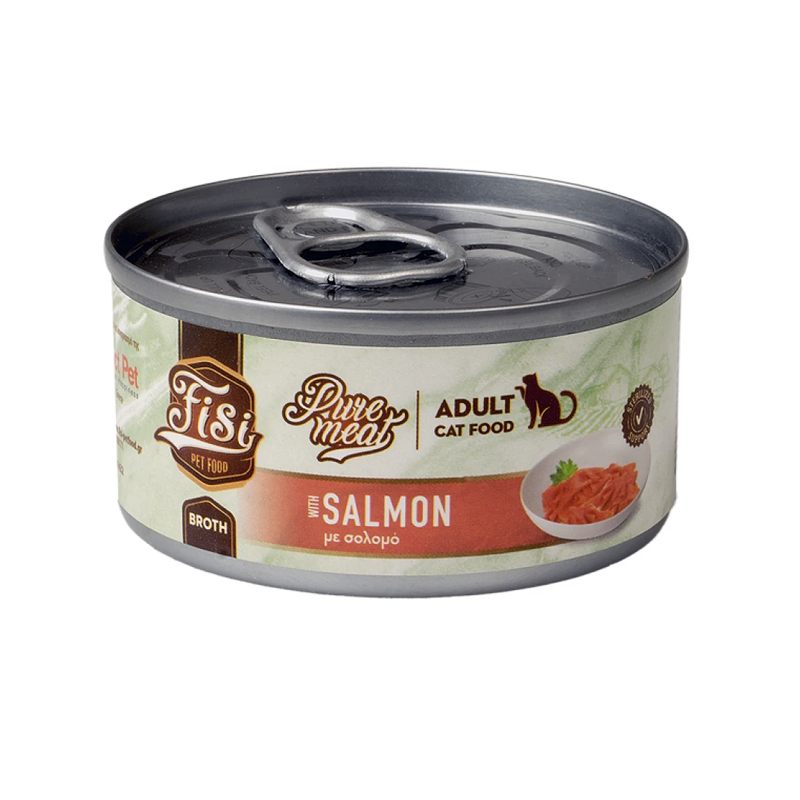 FISI PURE MEAT CAT ADULT ΣΟΛΟΜΟΣ 80gr FISI PURE MEAT CAT ADULT ΣΟΛΟΜΟΣ 80gr