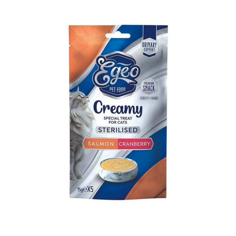 EGEO CAT SALMON AND CRANBERRY CREAMY 5x15gr EGEO CAT SALMON AND CRANBERRY CREAMY 5x15gr