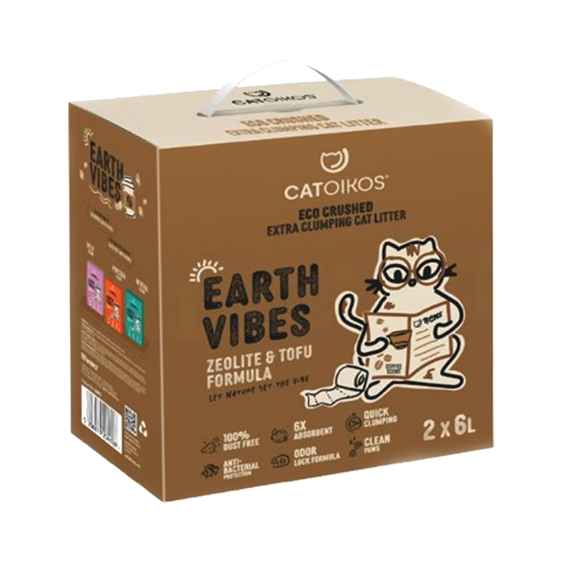 PET INTEREST CATOIKOS "EARTH VIBES" TOFU AND ZEOLITE CAT COFFEE 2x6lt