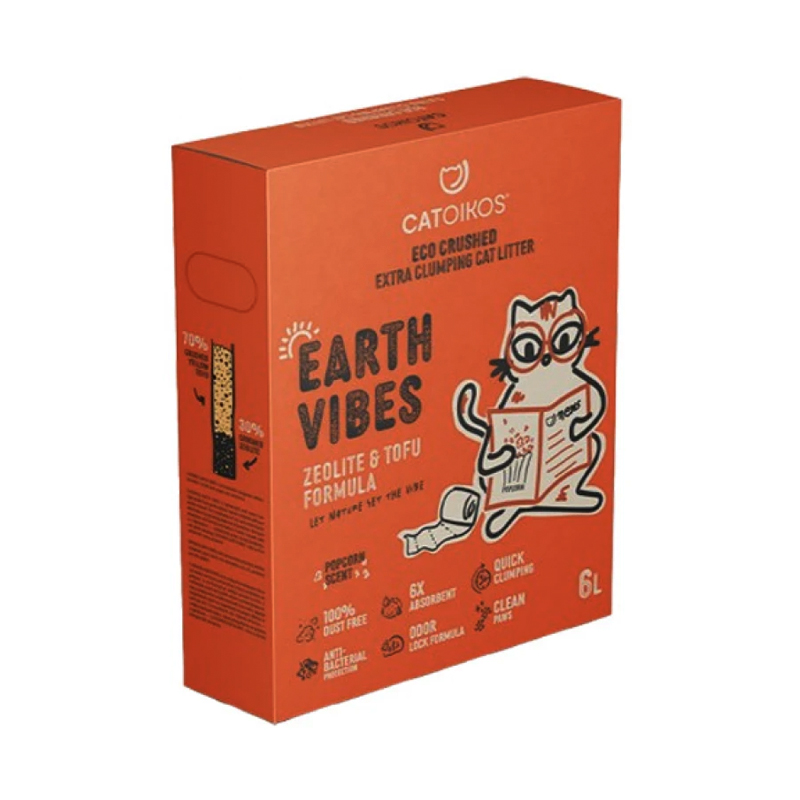 PET INTEREST CATOIKOS "EARTH VIBES" TOFU AND ZEOLITE CAT POPCORN 6lt PET INTEREST CATOIKOS "EARTH VIBES" TOFU AND ZEOLITE CAT POPCORN 6lt