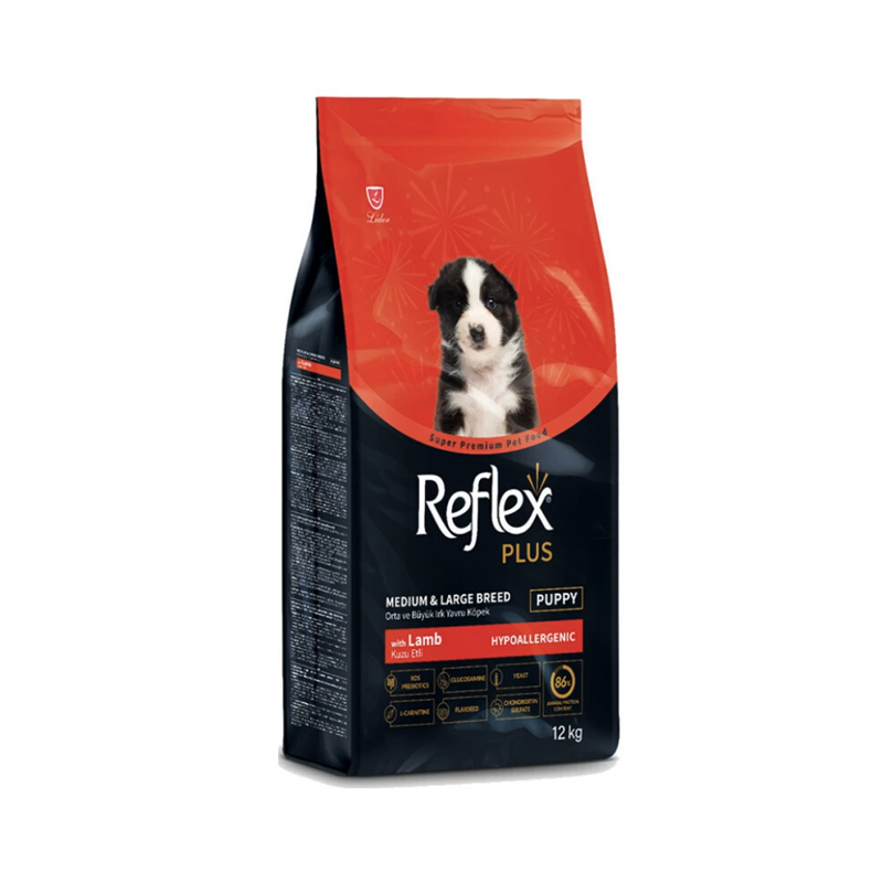 REFLEX PLUS DOG MEDIUM LARGE PUPPY LAMB 12kg