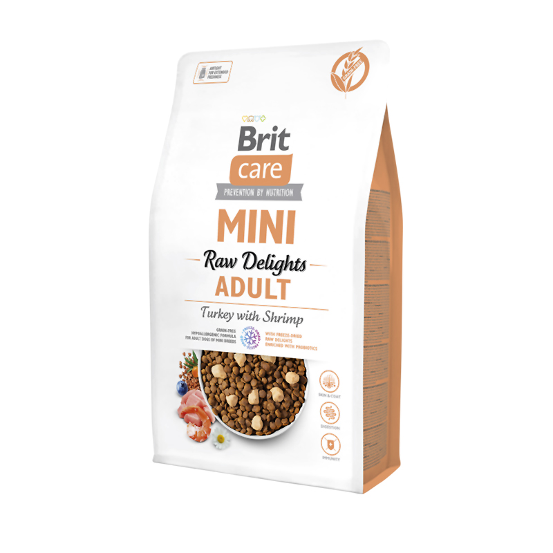 BRIT CARE MINI DOG RAW DELIGHTS TURKEY WITH SHRIMP 2kg