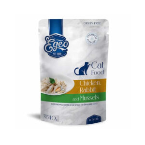 EGEO ADULT CAT ΜΕ ΚΟΤΟΠΟΥΛΟ KAI ΚΟΥΝΕΛΙ KAI ΜΥΔΙΑ ΣΕ ΖΩΜΟ POUCH 85gr