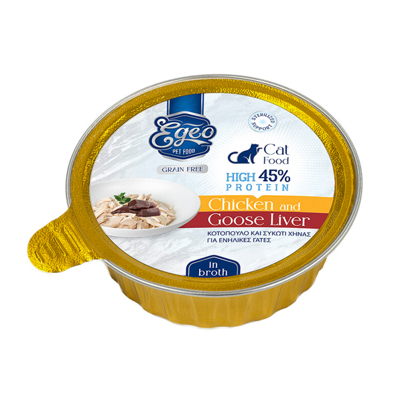 EGEO ADULT CAT HIGH PROTEIN 45% ME ΚΟΤΟΠΟΥΛΟ KAI ΣΥΚΩΤΙ ΧΗΝΑΣ ΣΕ ΖΩΜΟ 80gr EGEO ADULT CAT HIGH PROTEIN 45% ME ΚΟΤΟΠΟΥΛΟ KAI ΣΥΚΩΤΙ ΧΗΝΑΣ ΣΕ ΖΩΜΟ 80gr