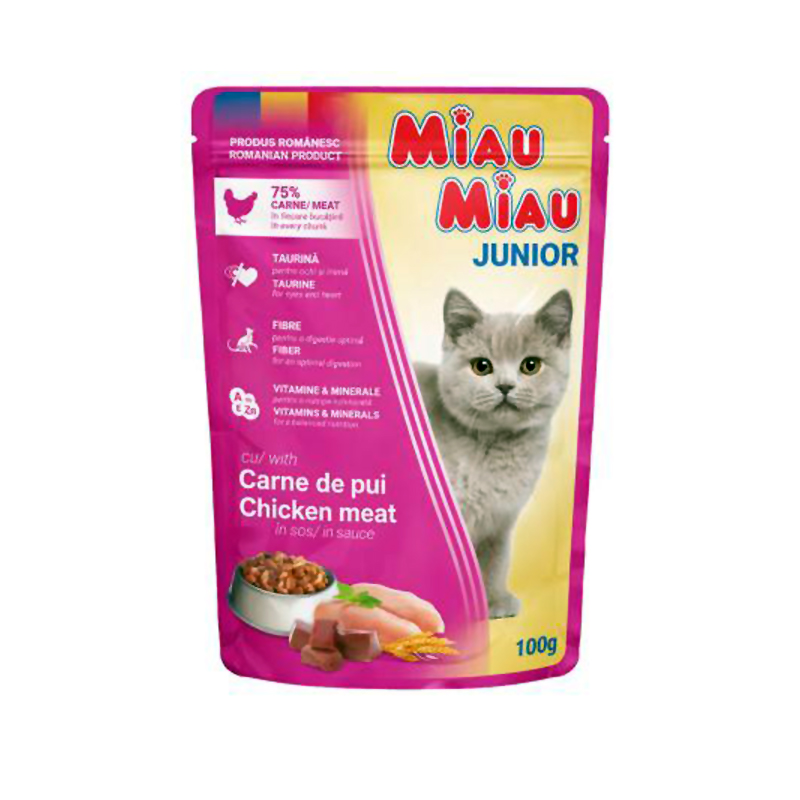 MIAU MIAU KITTEN CHICKEN IN GRAVY 100gr