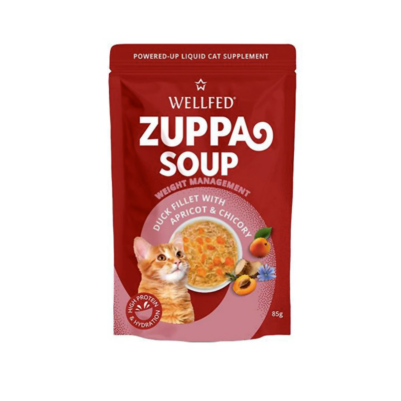 PET INTEREST WELLFED ZUPPA SOUP DUCK APRICOT AND CHICORY 85gr