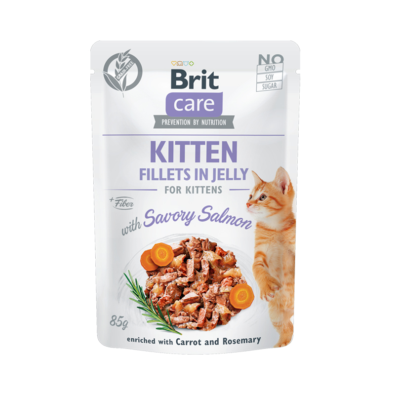 BRIT CARE CAT FILLET JELLY KITTEN SALMON 85gr BRIT CARE CAT FILLET JELLY KITTEN SALMON 85gr