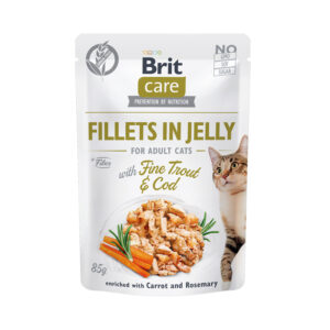 BRIT CARE CAT ΦΑΚΕΚΑΚΙ FILLET JELLY TROUT AND COD 85gr
