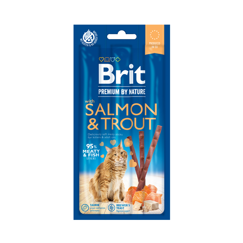 BRIT PREMIUM CAT STICKS WITH SALMON AND TROUT 3pcs BRIT PREMIUM CAT STICKS WITH SALMON AND TROUT 3pcs