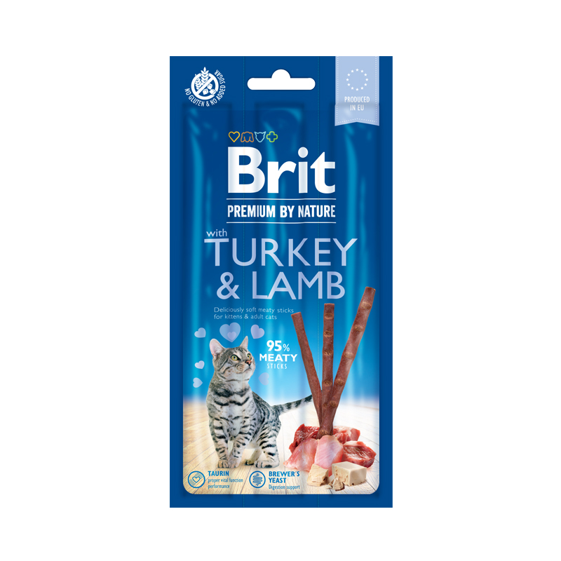 BRIT PREMIUM CAT STICKS WITH TURKEY AND LAMB 3pcs BRIT PREMIUM CAT STICKS WITH TURKEY AND LAMB 3pcs