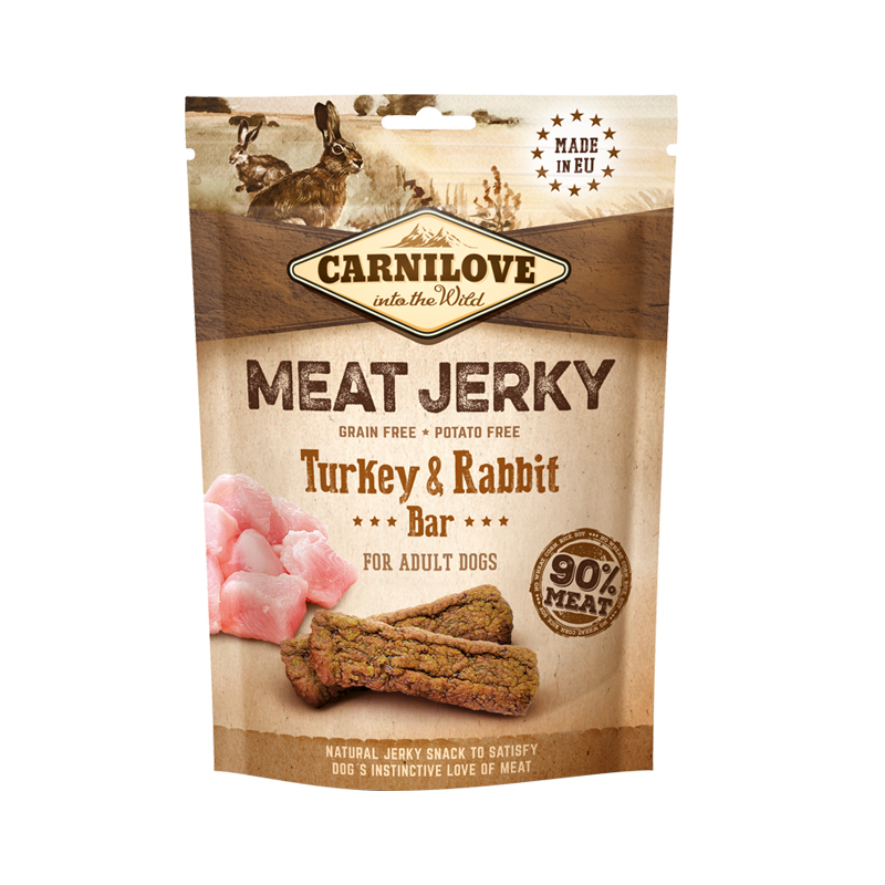 CARNILOVE SNACK JERKY TURKEY RABBIT BAR 100gr CARNILOVE SNACK JERKY TURKEY RABBIT BAR 100gr