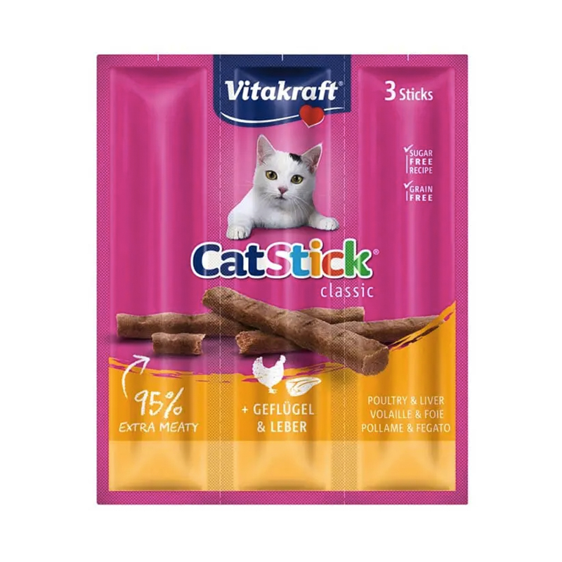 VITAKRAFT CAT STICK 3τμχ ΠΟΥΛΕΡΙΚΑ ΚΑΙ ΣΥΚΩΤΙ 18gr VITAKRAFT CAT STICK 3τμχ ΠΟΥΛΕΡΙΚΑ ΚΑΙ ΣΥΚΩΤΙ 18gr
