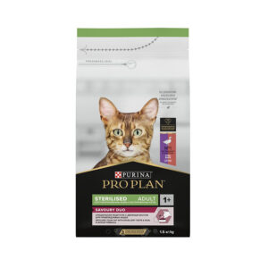 PURINA PRO PLAN CAT STERILISED SAVOUR DUO ΜΕ ΜΠΑΚΑΛΙΑΡΟ ΚΑΙ ΠΕΣΤΡΟΦΑ