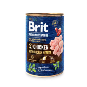 BRIT PREMIUM CANS CHICKEN WITH HEARTS 400gr