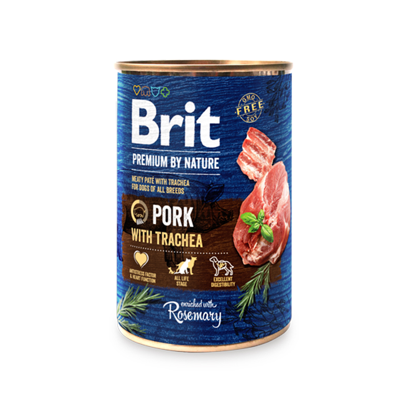 BRIT PREMIUM CANS PORK WITH TRACHEA 400gr BRIT PREMIUM CANS PORK WITH TRACHEA 400gr