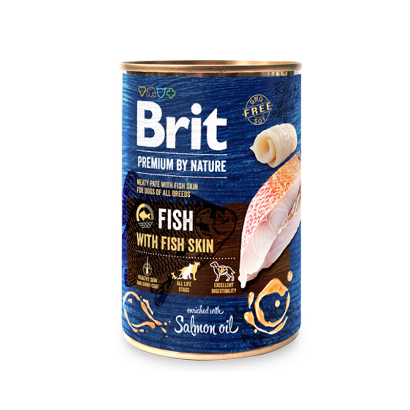 BRIT PREMIUM CANS FISH WITH FISH SKIN 400gr BRIT PREMIUM CANS FISH WITH FISH SKIN 400gr
