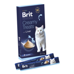 BRIT PREMIUM CAT CNACK CREAMY LIVER 6x15gr