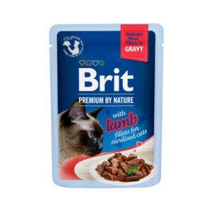 BRIT PREMIUM CAT POUCH FILLET GRAVY STERILISED LAMB 85gr