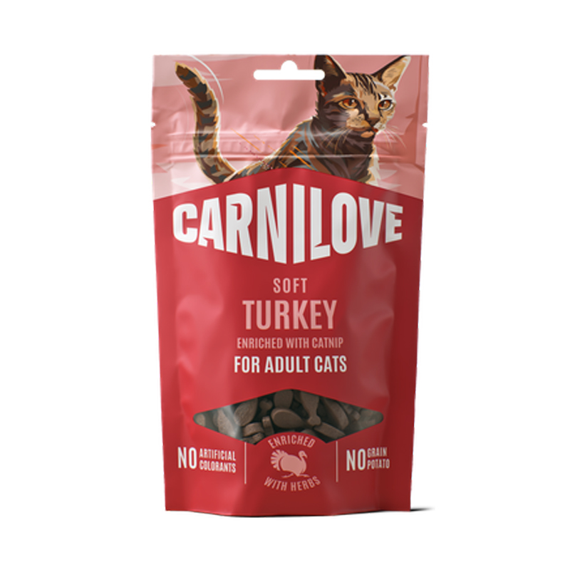 CARNILOVE CAT SNACK SOFT TURKEY AND CATNIP 50gr CARNILOVE CAT SNACK SOFT TURKEY AND CATNIP 50gr
