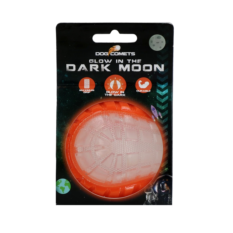 DOG COMETS GLOW N THE DARK MOON ORANGE M 75mm DOG COMETS GLOW N THE DARK MOON ORANGE M 75mm